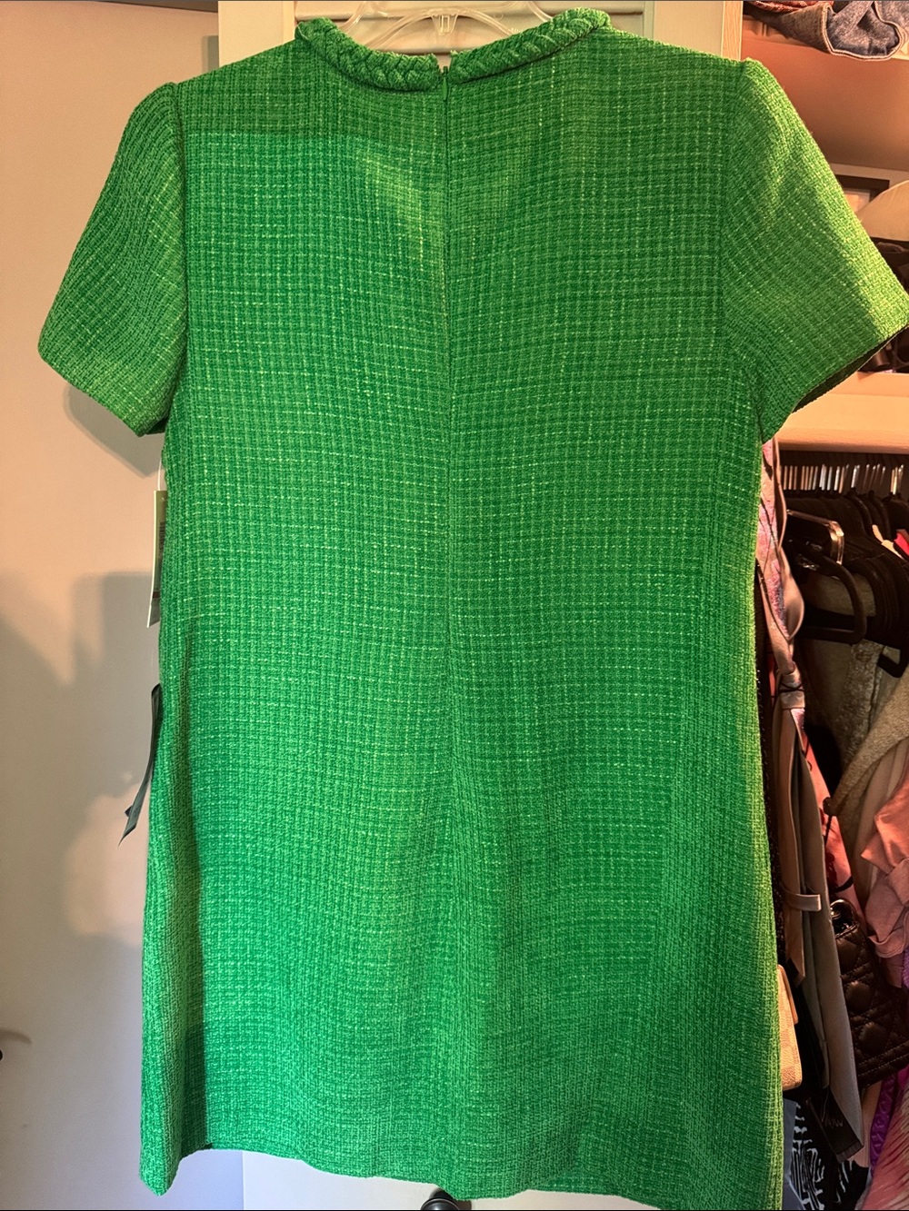 Eliza J Bright Green Tweed Short-Sleeve Dress - Picture 5 of 5